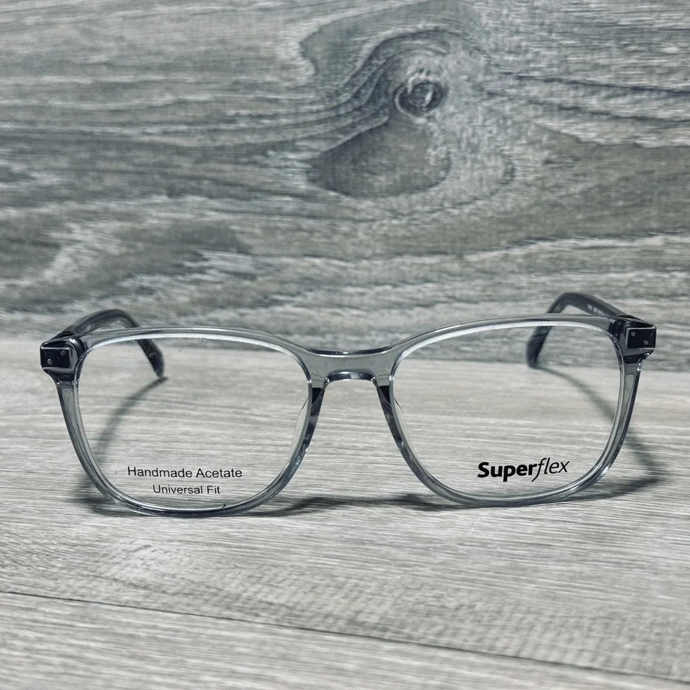 Superflex Sunglasses Frames Only Mens 53-17-140 Gray Acetate Square SF-603 S303